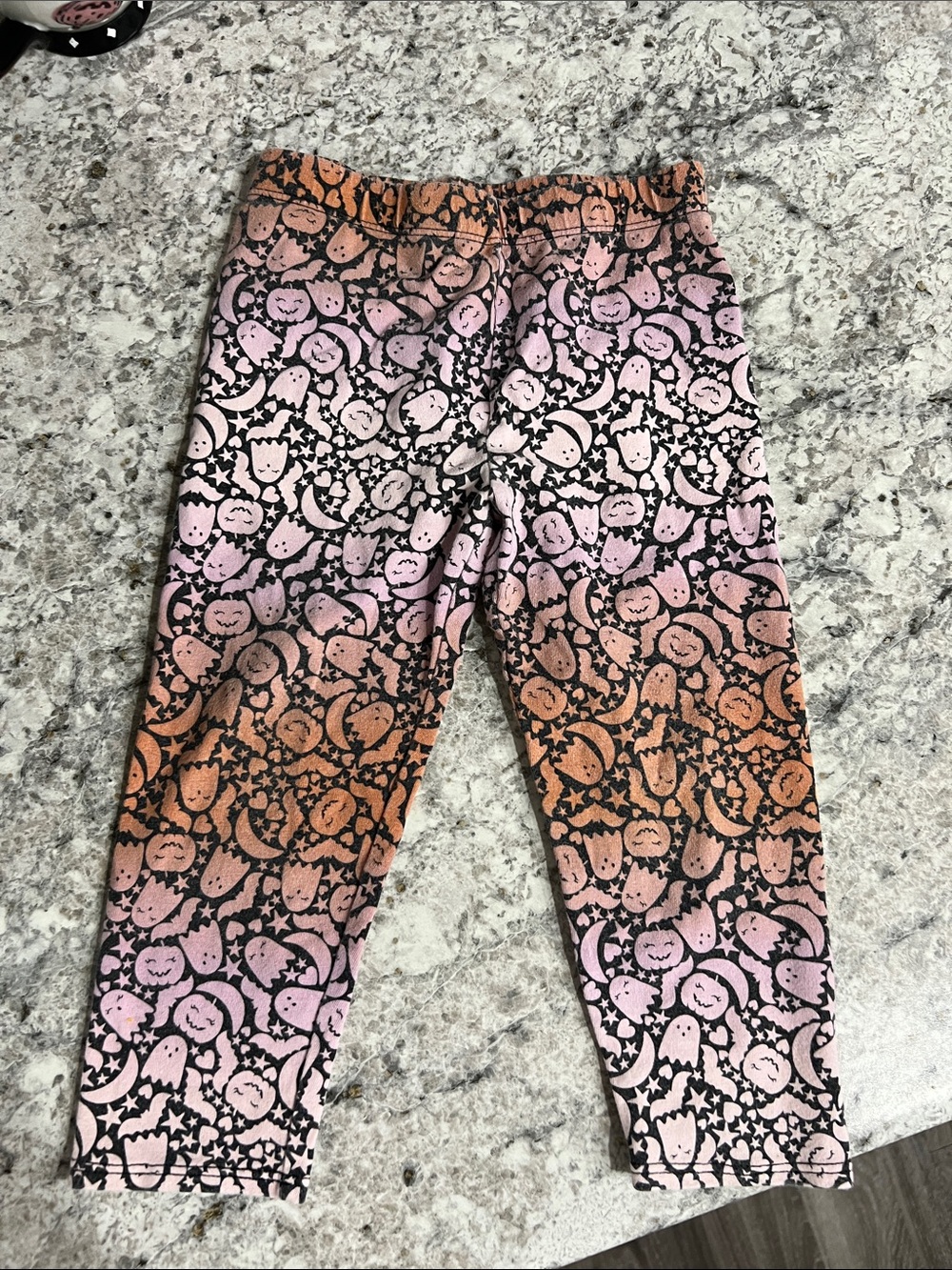 Kids Gradient Pink & Orange Halloween Leggings